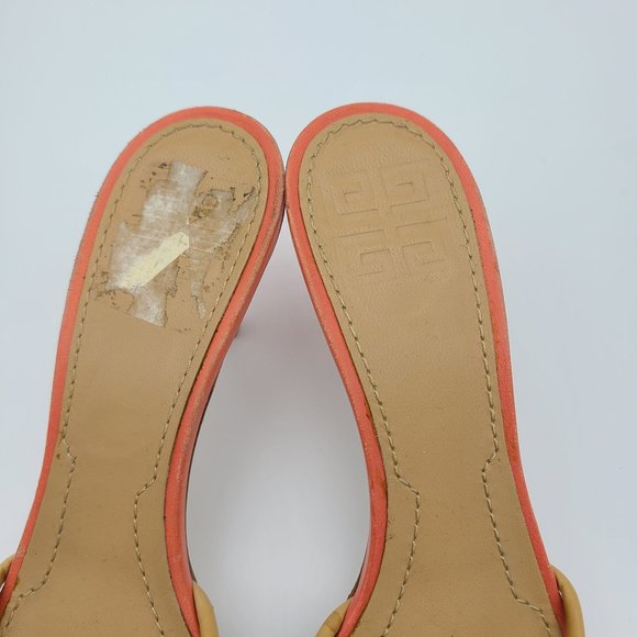 Givenchy Orange Strappy Ribbon Kitten  Heel Sandals - Picture 10 of 10